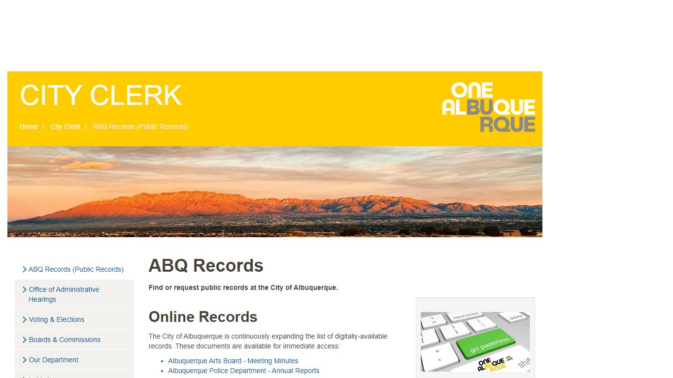 ABQ Records — City of Albuquerque
