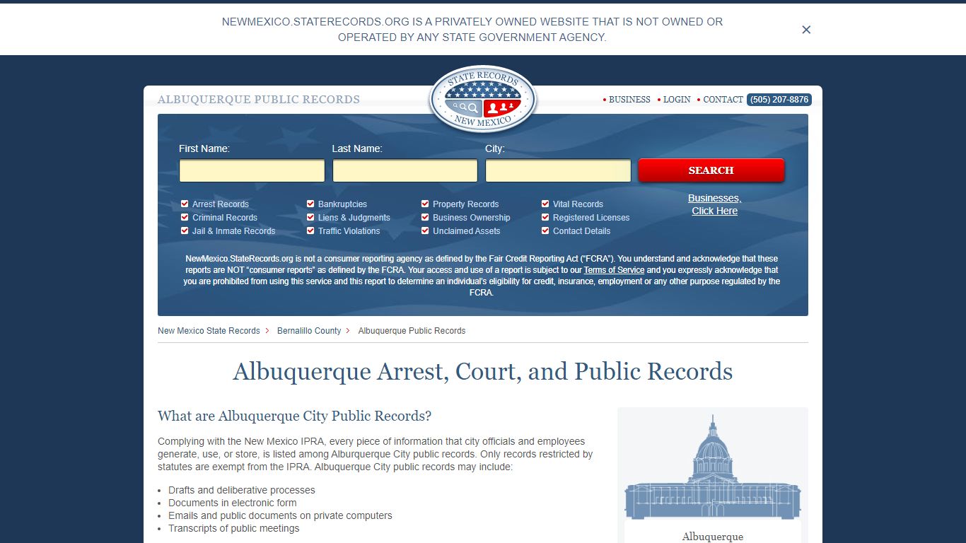 Albuquerque Arrest and Public Records | New Mexico.StateRecords.org